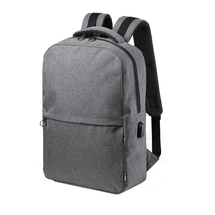 Rucsac Business AiKonTel AiDesign, Laptop 15” si Tableta 10”, Port USB, Compartimente Captusite, RPET 600D, Gri