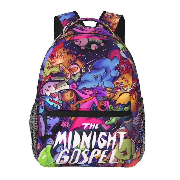 Rucsac, Oxford 600D (poliester) cu imprimeu The Midnight Gospel, compartiment pentru laptop 15 inch, bretele late si ventilate, rezistent la stropire, multicolor