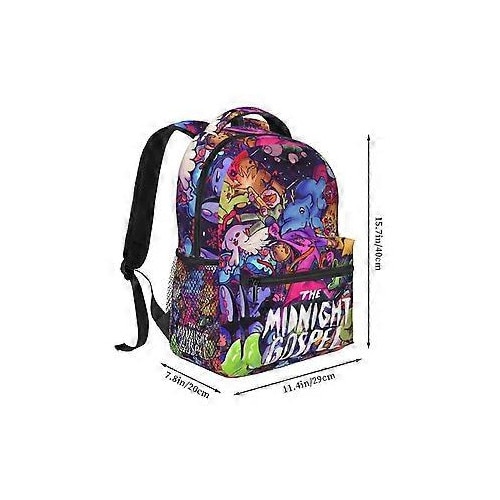 Rucsac, Oxford 600D (poliester) cu imprimeu The Midnight Gospel, compartiment pentru laptop 15 inch, bretele late si ventilate, rezistent la stropire, multicolor