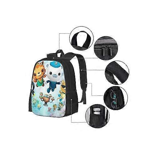 Rucsac cu imprimeu pentru copii, material Oxford 600D (poliester), compartiment pentru laptop 15 inch, bretele reglabile, Multicolor
