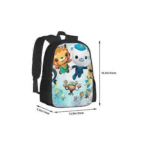 Rucsac cu imprimeu pentru copii, material Oxford 600D (poliester), compartiment pentru laptop 15 inch, bretele reglabile, Multicolor