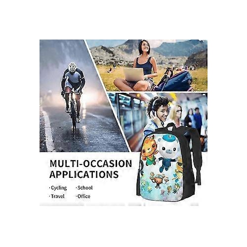 Rucsac cu imprimeu pentru copii, material Oxford 600D (poliester), compartiment pentru laptop 15 inch, bretele reglabile, Multicolor