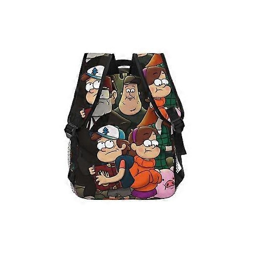 Rucsac din poliester 600D cu imprimeu Gravity Falls, compartiment pentru laptop 15", multicolor