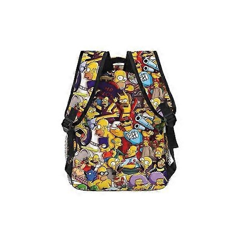 Rucsac din Oxford 600D cu print The Simpsons, compartiment pentru laptop 15 inch, curele reglabile si buzunare laterale, multicolor