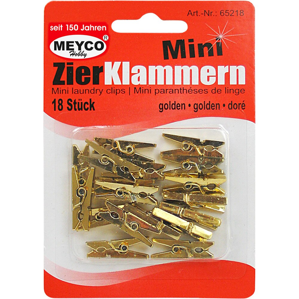 Carlige Decorative, Plastic, Auriu, L=25mm, 18 buc/pachet - Meyco