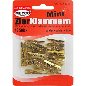 Carlige Decorative, Plastic, Auriu, L=25mm, 18 buc/pachet - Meyco Carlige Decorative, Plastic, Auriu, L=25mm, 18 buc/pachet - Meyco