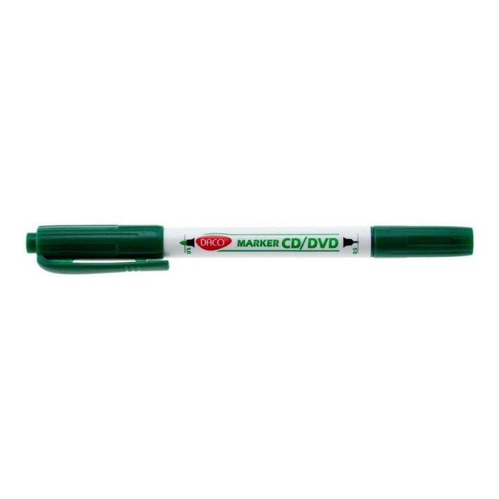 Marker CD/DVD doua capete Daco verde