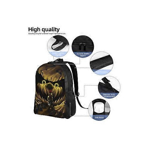 Rucsac din Oxford 600D cu fund PVC, imprimeu Gaara full print, compartiment pentru laptop 15 inch, multicolor