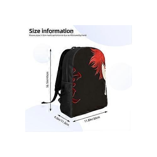 Rucsac din Oxford 600D cu imprimeu Gaara, compartiment pentru laptop 15 inch, rezistent la apa, negru/rosu, FRU-CJK0424-260827-1645