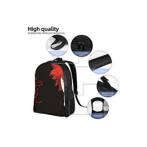 Rucsac din Oxford 600D cu imprimeu Gaara, compartiment pentru laptop 15 inch, rezistent la apa, negru/rosu, FRU-CJK0424-260827-1645