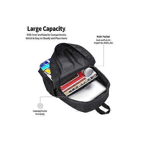 Rucsac scolar din poliester 600D cu print Pikachu, multicolor, compartiment pentru laptop 15'', 42 x 32 x 14 cm