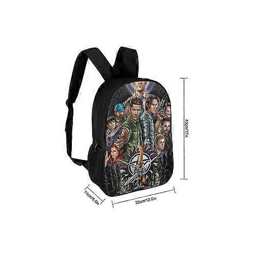 Rucsac pentru laptop din poliester 600D (Oxford) cu print Supernatural, multicolor, pentru laptop 15 inch