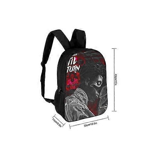 Rucsac, textil Oxford 600D cu PU anti-splash, imprimeu full front, compartiment pentru laptop 15 inch, bretele late respirabile, negru/rosu, model FRU-CJK0424-260827-1995