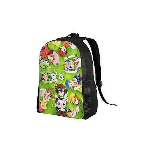 Rucsac R9 din Oxford 600D rezistent la stropire cu imprimeu Digimon, multicolor, pentru laptop 15"