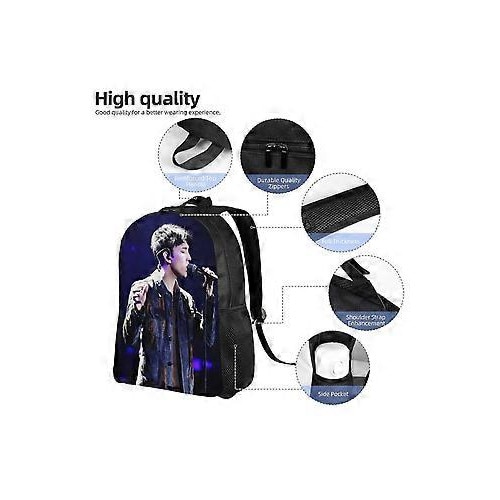 Rucsac din poliester Oxford 600D cu imprimeu frontal full print, compartiment pentru laptop 15 inch, negru