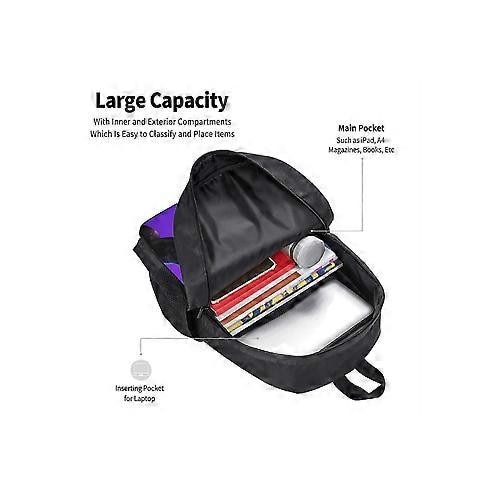 Rucsac din Oxford 600D cu print 3D Venom, compartiment pentru laptop 15 inch, mov/negru