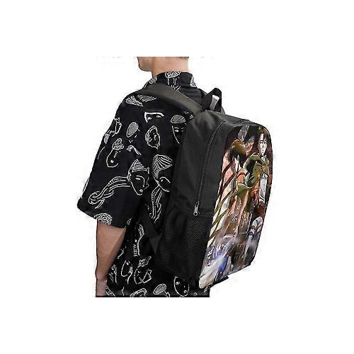 Rucsac pentru laptop din Oxford 600D cu imprimeu Attack on Titan, multicolor, pentru laptop 15 inch
