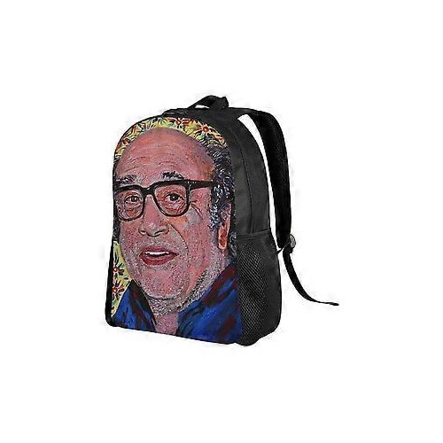 Rucsac unisex in Oxford 600D (poliester) cu imprimeu frontal portret, rezistent la apa PU, compartiment pentru laptop 15", negru/multicolor