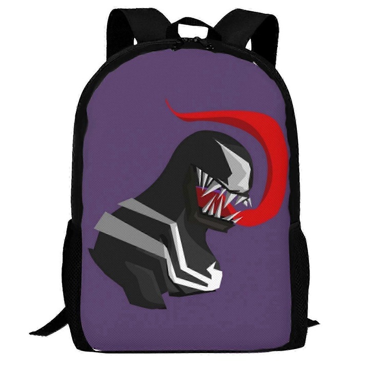 Rucsac casual din poliester 600D cu imprimeu Venom, compartiment pentru laptop 15", Multicolor, model FRU-CJK0424-260826-2082