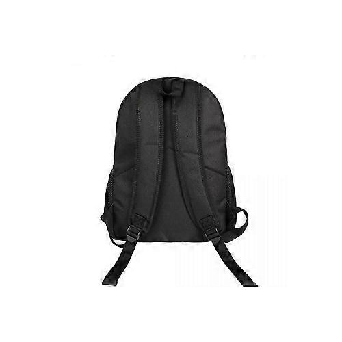 Rucsac scolar din Oxford 600D (poliester) cu imprimeu frontal Wednesday Addams, fata PU rezistent la apa, compartiment laptop 15'', negru cu imprimeu multicolor