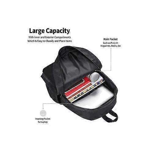 Rucsac din Oxford 600D, print 3D Black Panther tk1426, compartiment pentru laptop 15'', rezistent la stropire, negru/violet