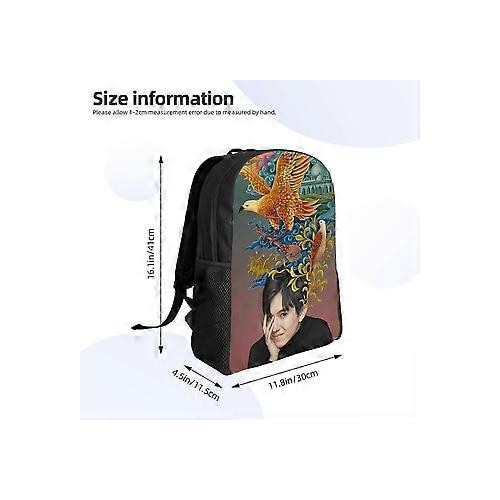 Rucsac laptop din Oxford 600D (poliester) cu imprimeu full-print, bretele late respirabile, FRU-CJK0424-260826-517, negru cu imprimeu multicolor, pentru laptop 15"