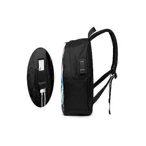Rucsac din Oxford 600D cu port de incarcare USB, imprimeu Wrestlemania multicolor, pentru laptop 15"