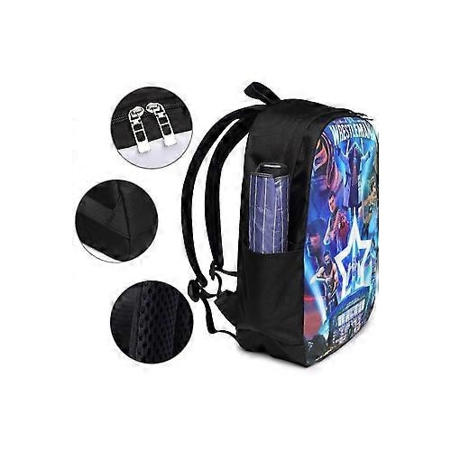 Rucsac din Oxford 600D cu port de incarcare USB, imprimeu Wrestlemania multicolor, pentru laptop 15"