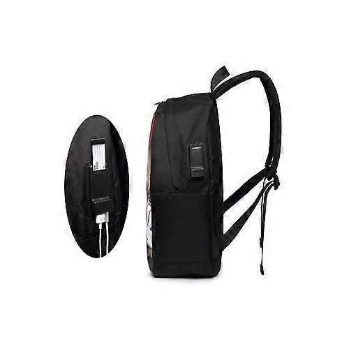 Rucsac laptop din 600D Oxford (poliester) cu port USB de incarcare, rezistent la apa, compartiment pentru laptop pana la 16 inch, multicolor