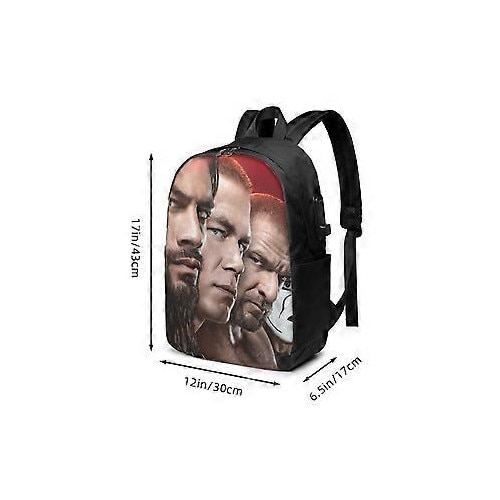 Rucsac laptop din 600D Oxford (poliester) cu port USB de incarcare, rezistent la apa, compartiment pentru laptop pana la 16 inch, multicolor