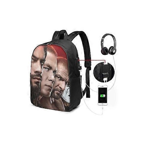 Rucsac laptop din 600D Oxford (poliester) cu port USB de incarcare, rezistent la apa, compartiment pentru laptop pana la 16 inch, multicolor