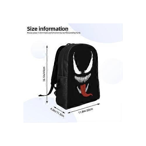 Rucsac poliester 600D, rezistent la apa, compartiment pentru laptop 15 inch, print frontal J4416 Venom, multicolor