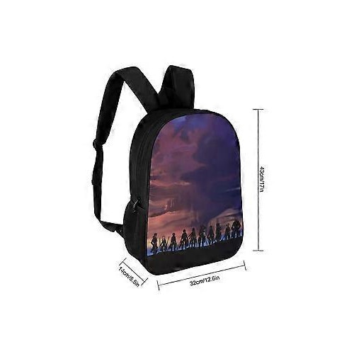 Rucsac din Oxford 600D rezistent la apa cu imprimeu Attack On Titan, Multicolor, pentru laptop 15 inch