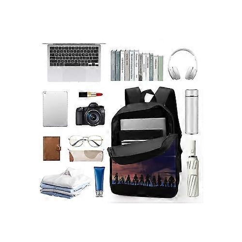 Rucsac din Oxford 600D rezistent la apa cu imprimeu Attack On Titan, Multicolor, pentru laptop 15 inch