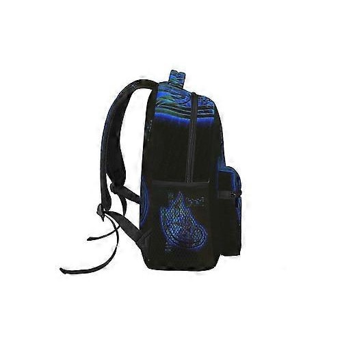 Rucsac laptop din Oxford 600D cu imprimeu frontal, compartiment pentru laptop 15" FRU-CJK0424-260827-1148, negru/albastru