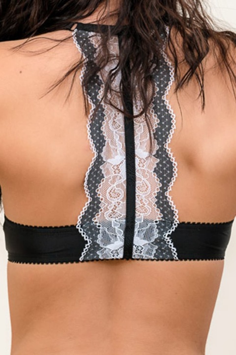 Сутиен с дантелен гръб WILD TEAR SS17-2-2-4, Черен със сива дантела, Размер 75B