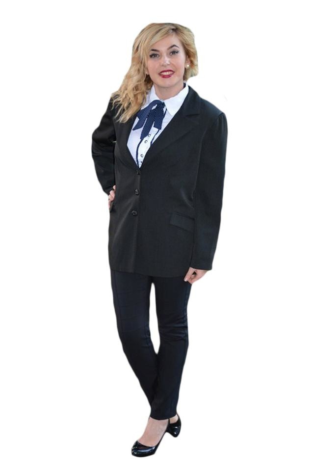 Sacou simplu,masura mare, D&J Exclusive, Negru, 52