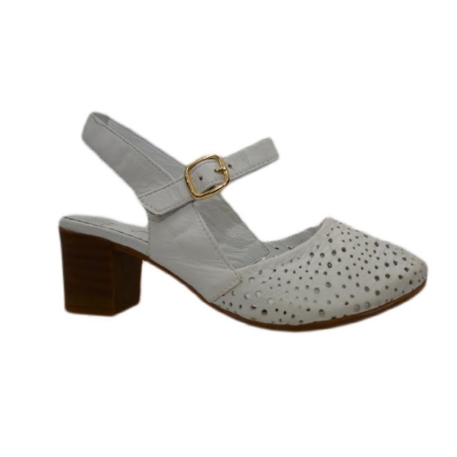 Sandale casual inchisa la varf, D&J Exclusive, Alb