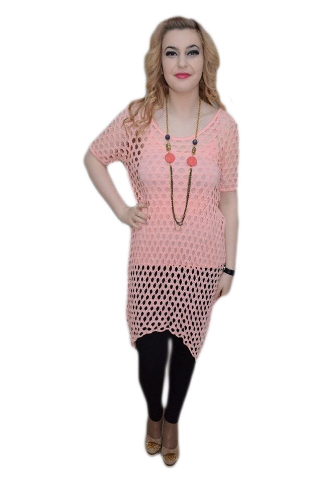 Bluza de vara cu flori colorate si dantela, D&J Exclusive, Corai