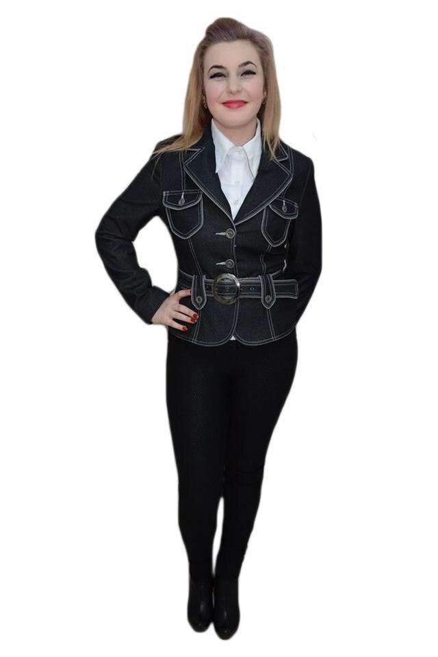 Sacou cu buzunare apretate, D&J Exclusive, Negru