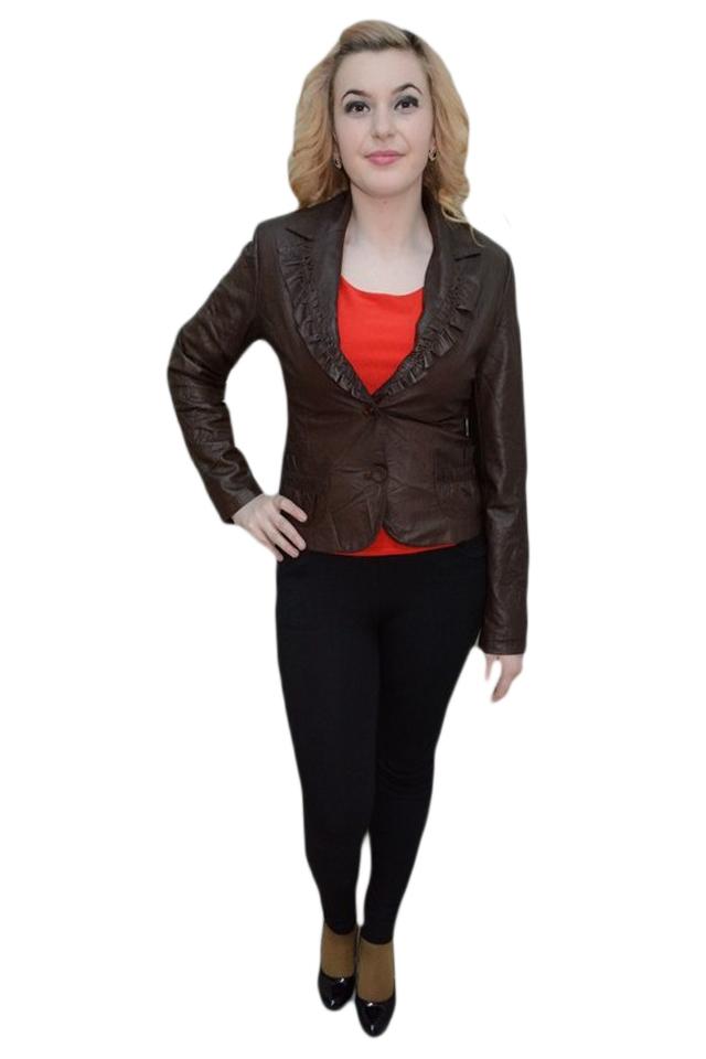 Sacou office,buzunare laterale atasate, D&J Exclusive, Maro