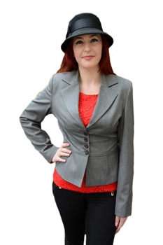 Sacou tineresc, croiala cambrata in talie, D&J Exclusive, Gri, 44 Sacou tineresc, croiala cambrata in talie, D&J Exclusive, Gri, 44