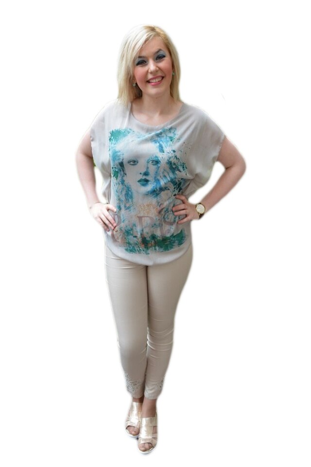 Bluza din voal cu captuseala usor elastica, D&J Exclusive, Bej