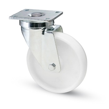Roata pivotanta, din poliamida, cu placa, 100 mm, 120 kg Roata pivotanta, din poliamida, cu placa, 100 mm, 120 kg