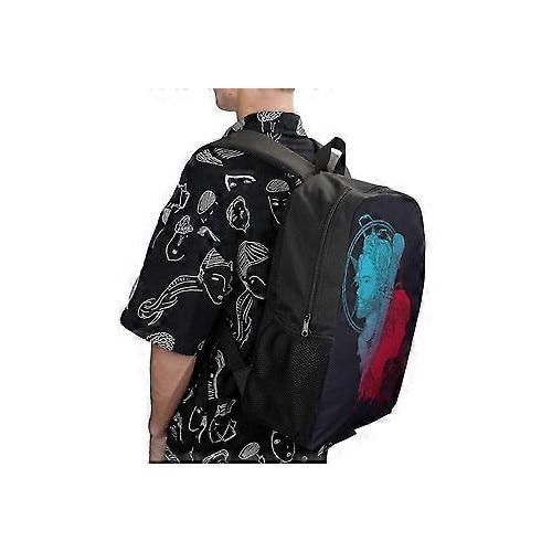 Rucsac unisex din Oxford 600D cu print frontal, compartiment pentru laptop 15 inchi, multicolor