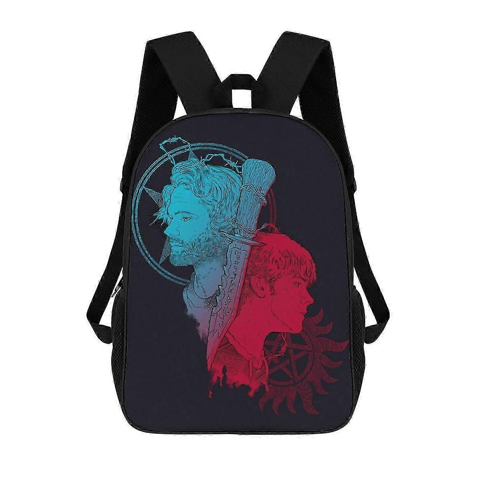 Rucsac unisex din Oxford 600D cu print frontal, compartiment pentru laptop 15 inchi, multicolor