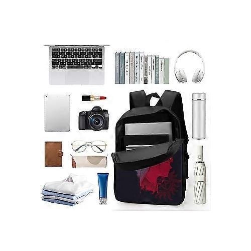 Rucsac unisex din Oxford 600D cu print frontal, compartiment pentru laptop 15 inchi, multicolor