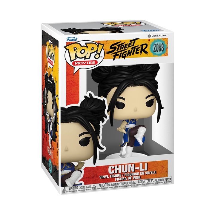 Фигурка винил Funko Pop! Movies Street Fighter (2098) Chun-Li, лицензирана, кутия с прозорец, 9 см, многоцветна