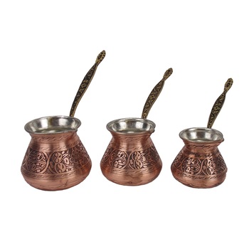 Set 3 Ibrice din cupru gros cu incrustatii Set 3 Ibrice din cupru gros cu incrustatii