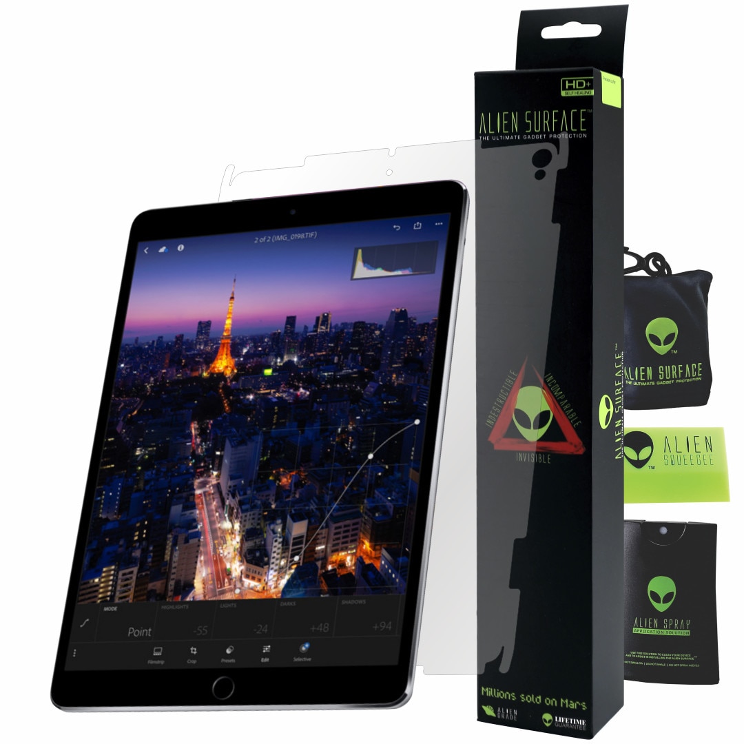 Folie Alien Surface HD, Apple iPad Pro 10.5 inch (2017), protectie spate, laterale + Alien Fiber cadou